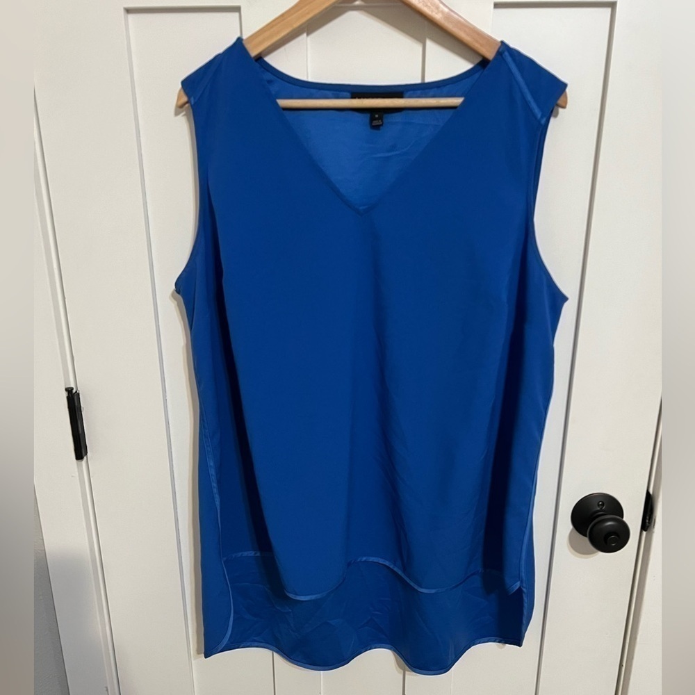 Lane Bryant Blue Piped V-Neck Hi/Low Tank Top plus Size 16 camisole